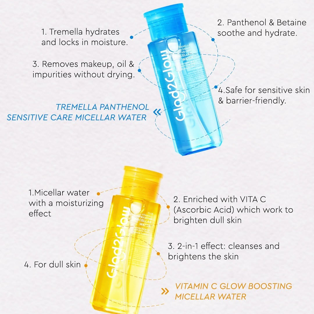 GLAD2GLOW Tremella Panthenol Sensitive Care Micellar Water 130ml