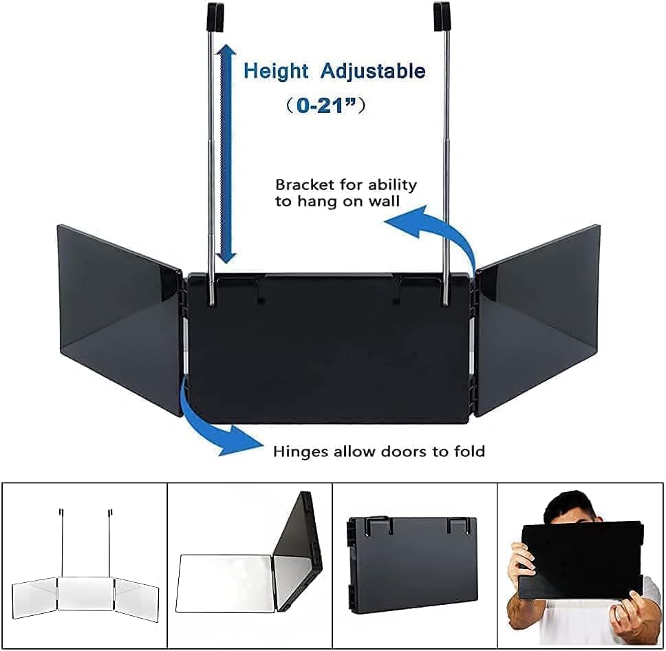 Portable Hanging 3-fold Led Mirror