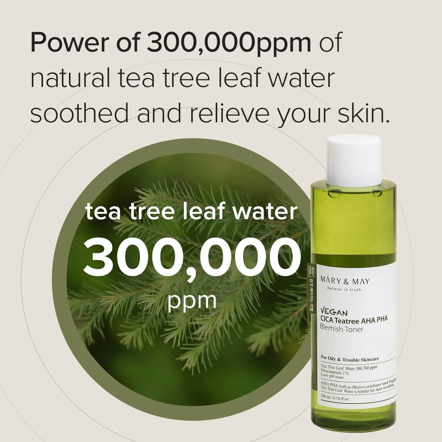 MARY & MAY Vegan CICA Tea Tree AHA PHA Toner (200ml)