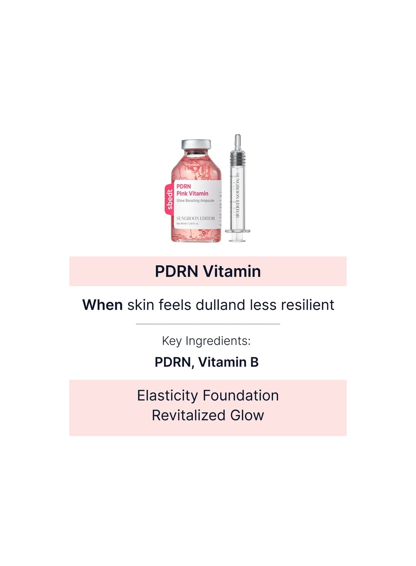 SUNGBOON EDITOR PDRN Pink Vitamin Glow Boosting Ampoule 40ml