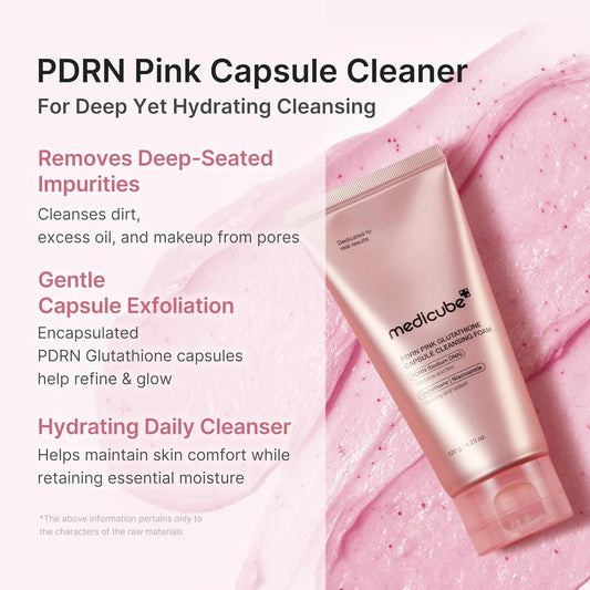 MEDICUBE PDRN Pink Glutathione Capsule Cleansing Foam