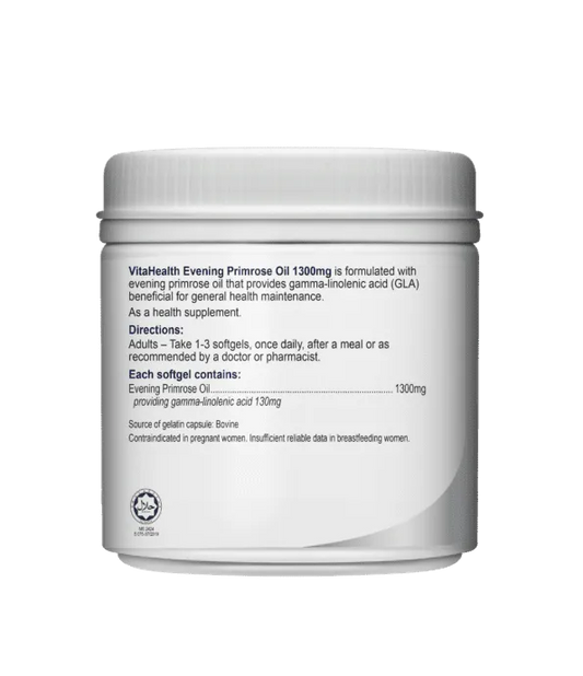 VITAHEALTH Evening Primrose Oil 1300mg (30's/100's)