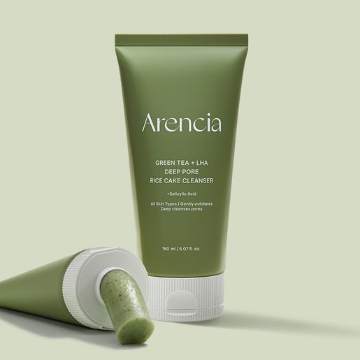 ARENCIA Green Tea + LHA Deep Pore Rice Cake Cleanser 150ml