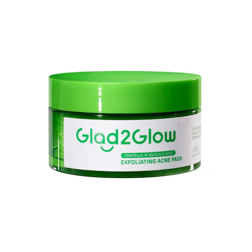 GLAD2GLOW Centella + Salicylic Acid Exfoliating Acne Pads
