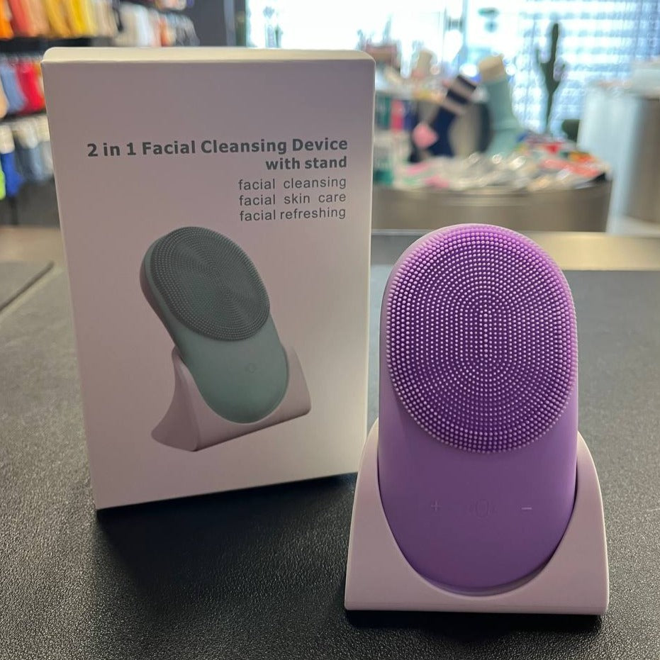 Silicone Facial Scrub 2-in-1 Cleansing Device with Stand