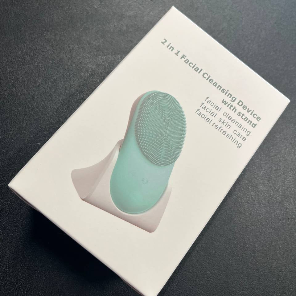 Silicone Facial Scrub 2-in-1 Cleansing Device with Stand