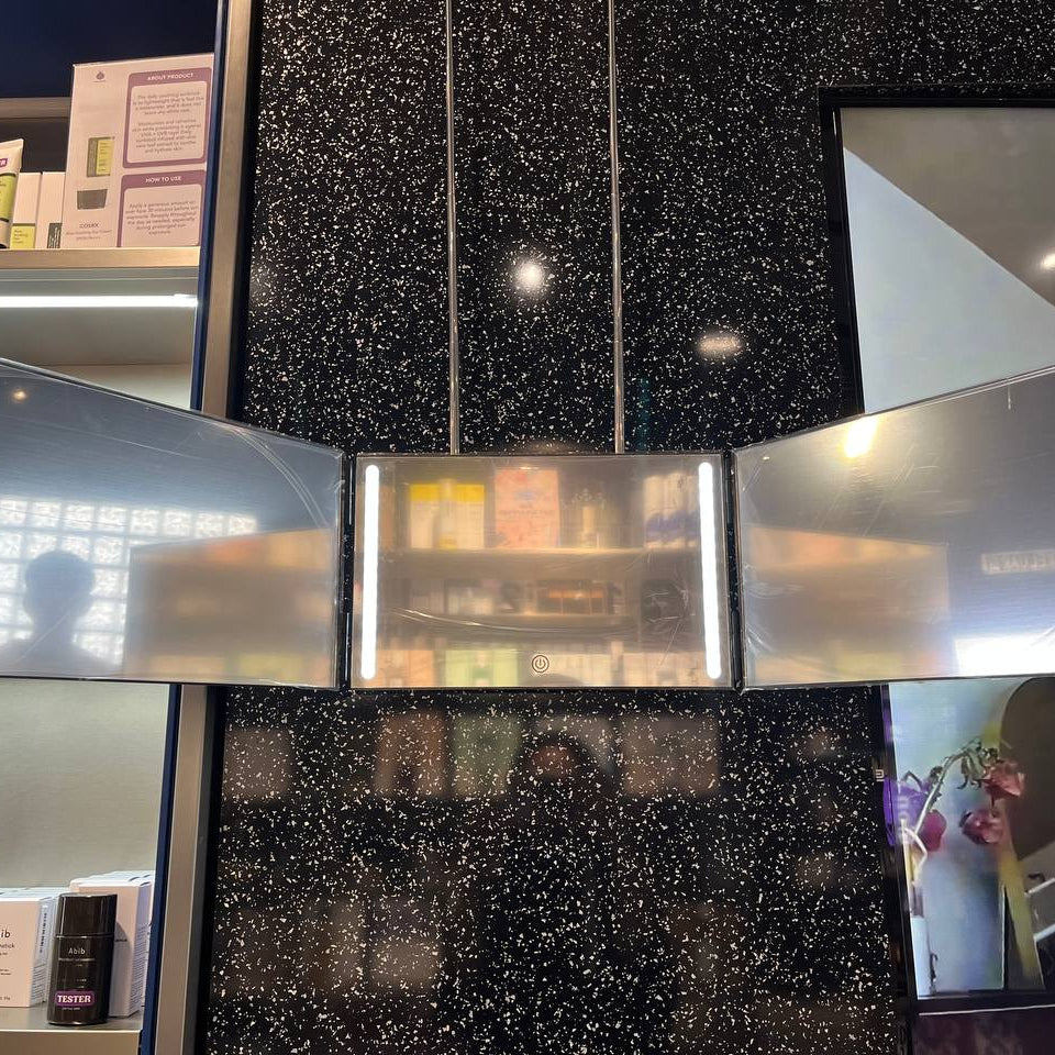 Portable Hanging 3-fold Led Mirror