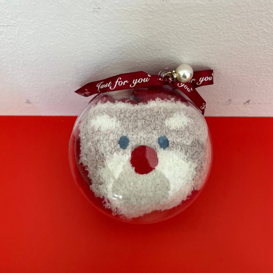 Christmas Fuzzy Winter Globe Socks