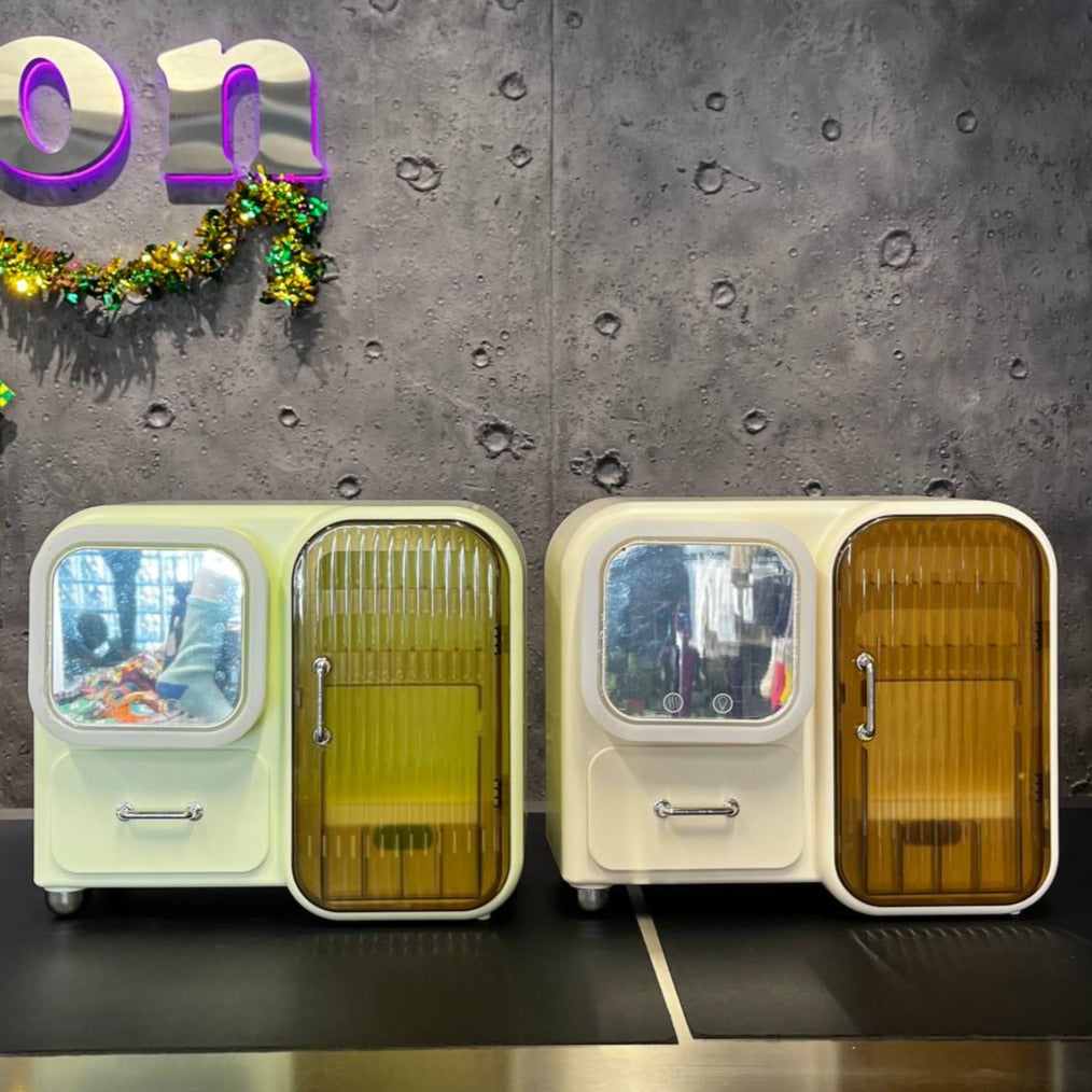 Cosmetic Organizer with LED Light Mirror (2 Colors)