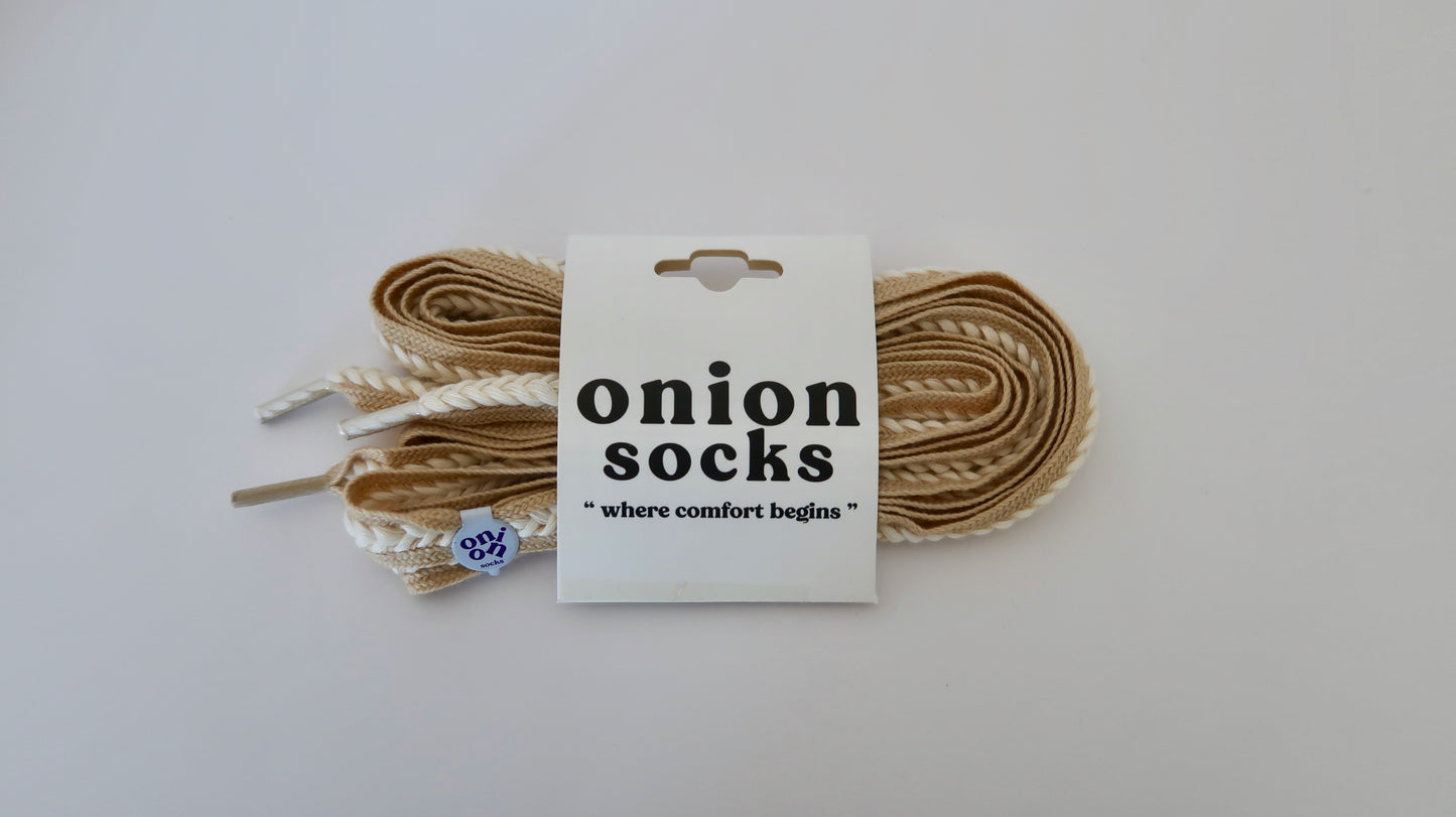 Beige Woven Shoelace