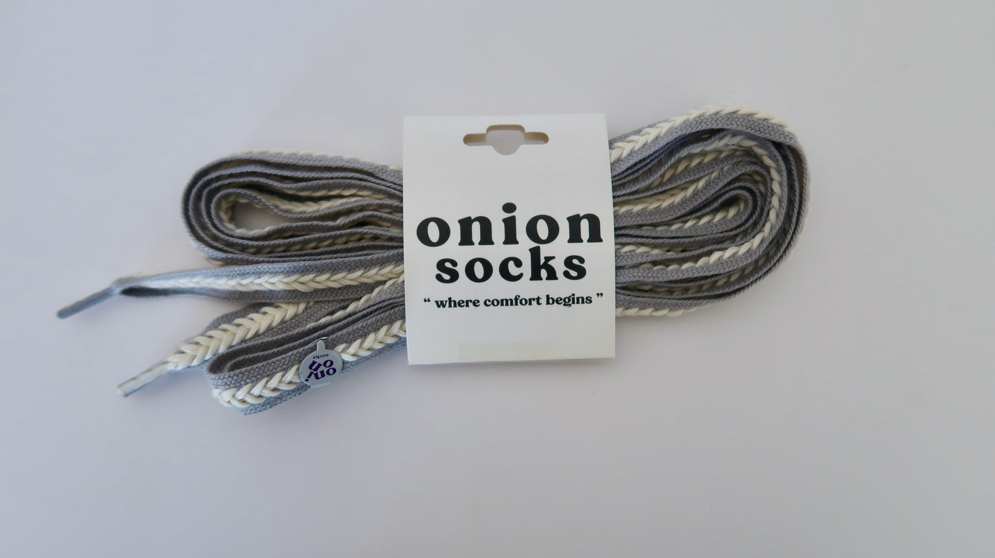 Grey Woven Shoelace
