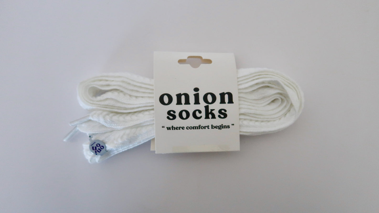 All White Woven Shoelace