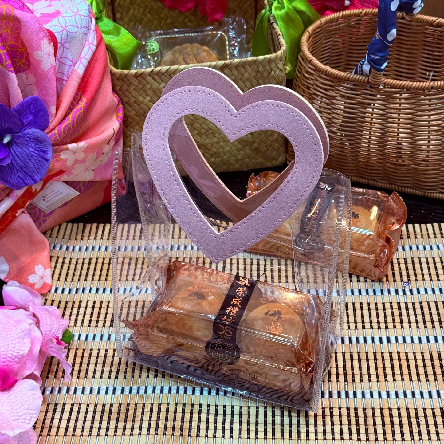 GIFT BOX - Pink Heart Clear PVC Bag