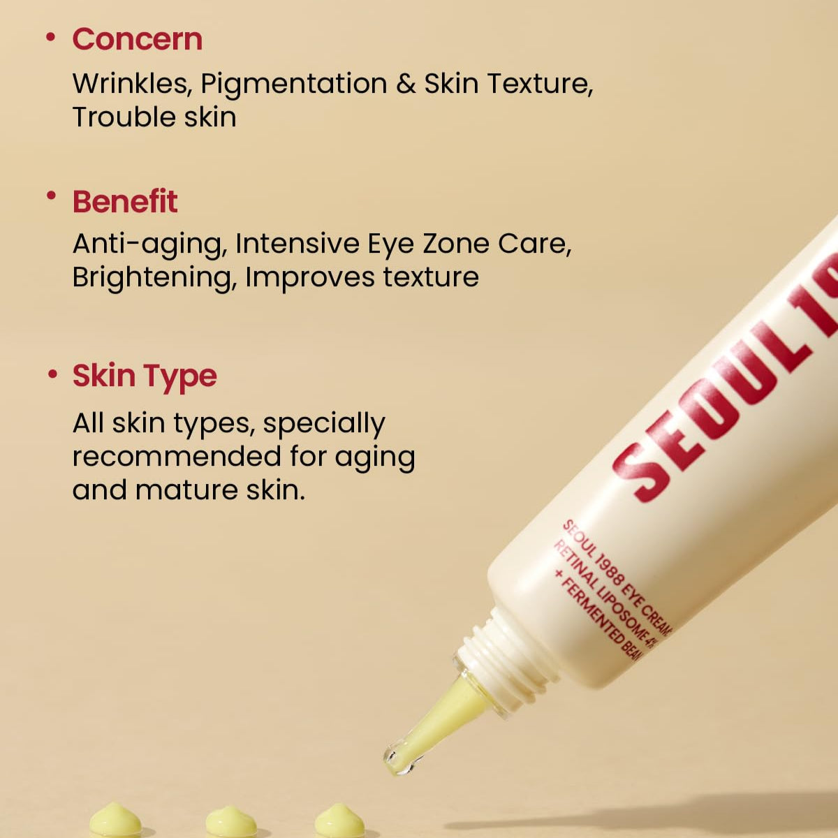 KSECRET Seoul 1988 Eye Cream : Retinal Liposome 4% + Fermented Bean