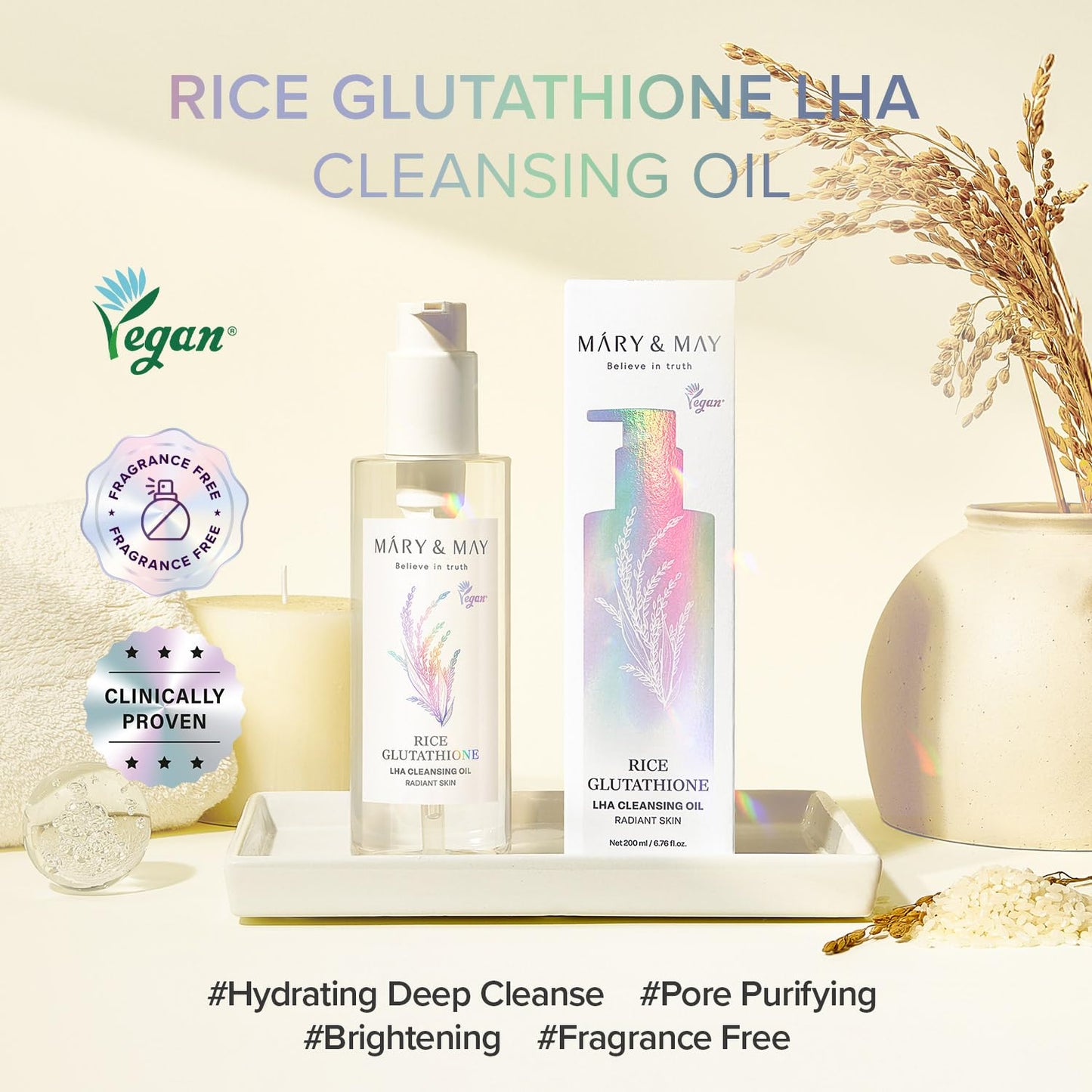 MARY & MAY Rice Glutathione LHA Cleansing Oil 200ml