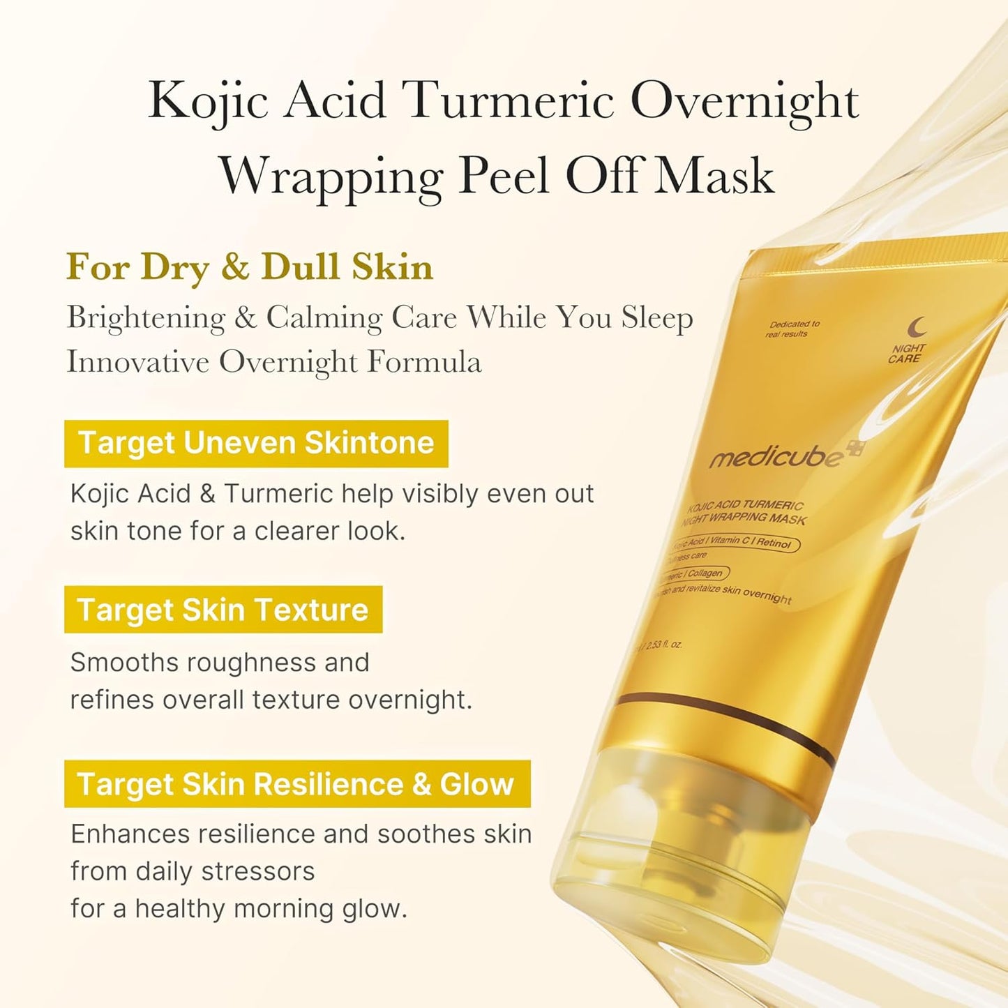 MEDICUBE Kojic Acid Turmeric Night Wrapping Mask 75ml