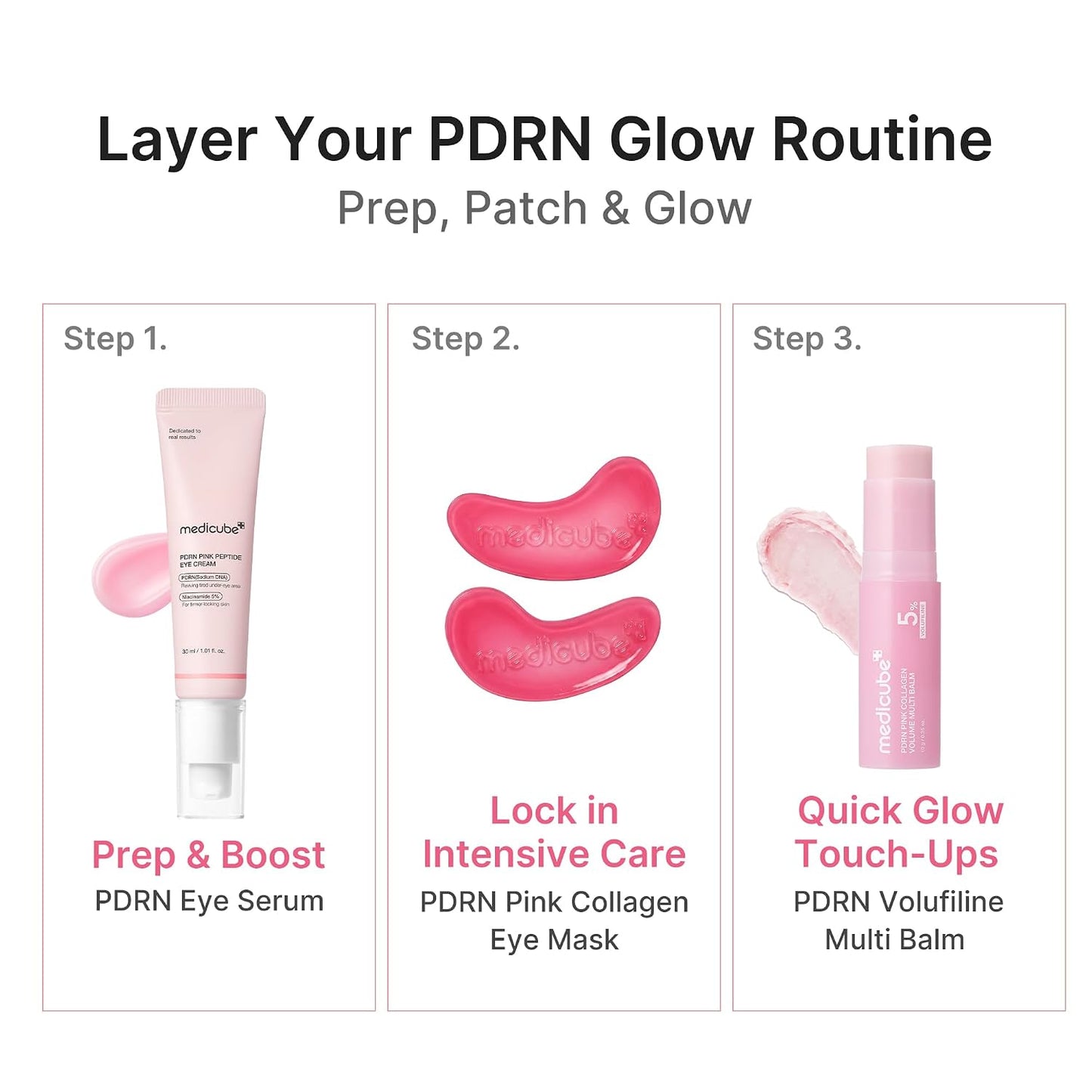 MEDICUBE PDRN Pink Collagen Jelly Eye Mask (6 Pouch)