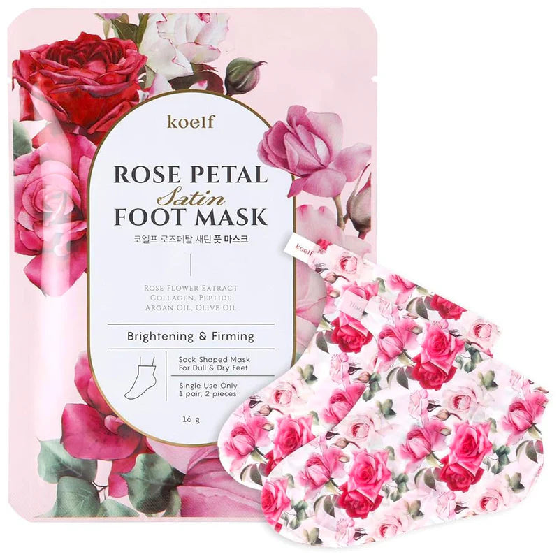 (2 FOR $10.00) KOELF Rose Petal Satin Foot Mask