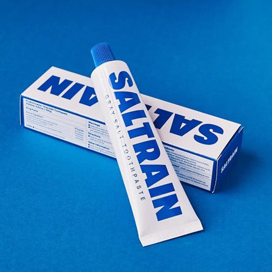 SALTRAIN Gray Salt Toothpaste | Blue Clean Breath (3 sizes)