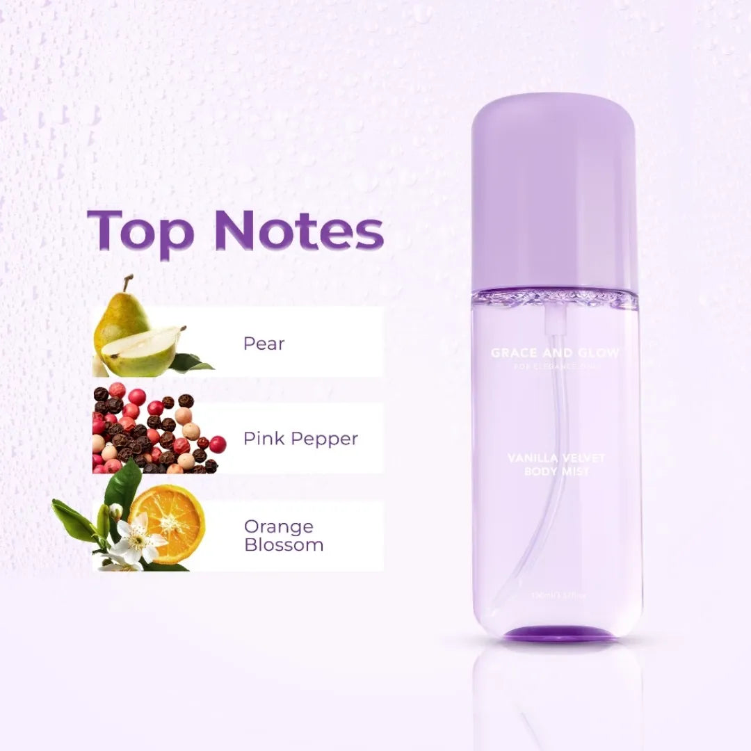 GRACE & GLOW Vanilla Velvet Body Mist 100ml