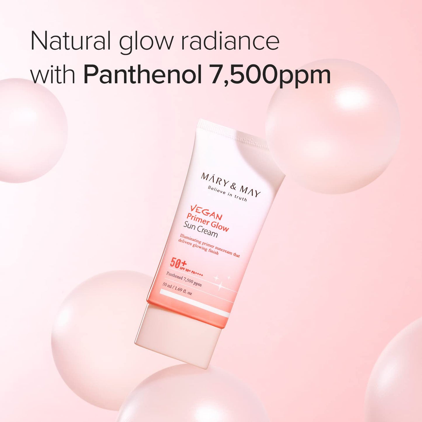 MARY & MAY Vegan Primer Glow Sun Cream SPF50+ PA++++ 50ML