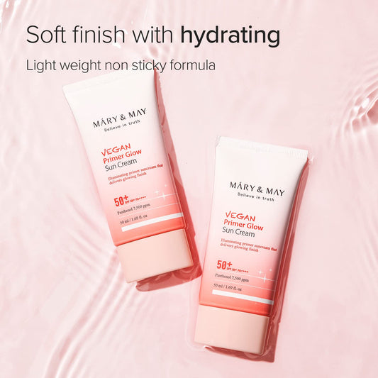 MARY & MAY Vegan Primer Glow Sun Cream SPF50+ PA++++ 50ML