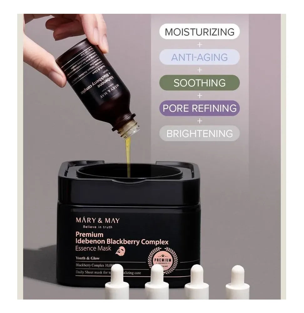 MARY & MAY Premium Idebenone Blackberry Complex Essence Mask