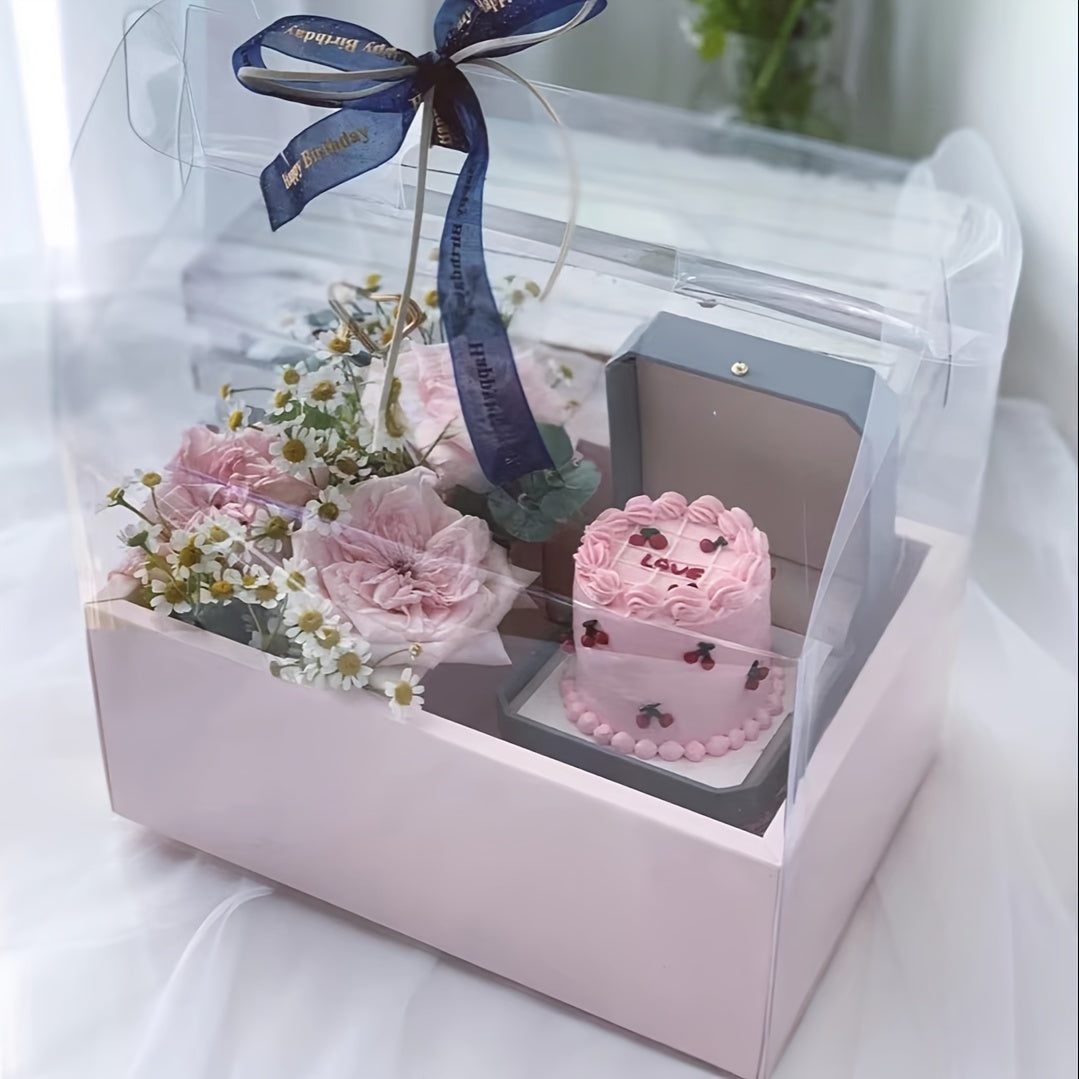 GIFT BOX - Handheld Flower/Cake Plastic Gift