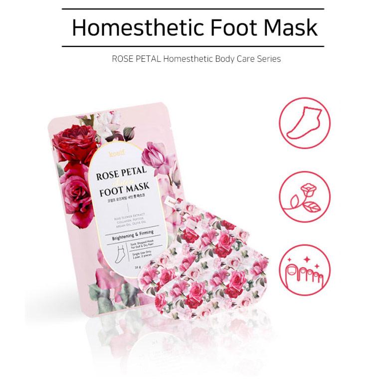 (2 FOR $10.00) KOELF Rose Petal Satin Foot Mask