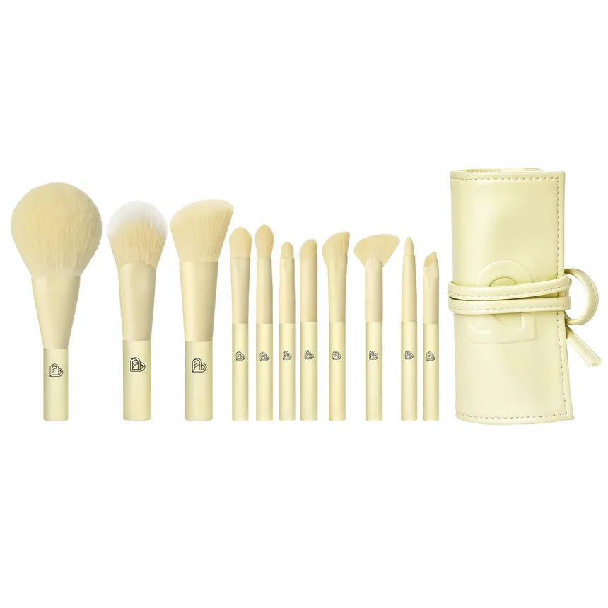 BLJ Mini Makeup Macaron Colors Brush Set with Pouch