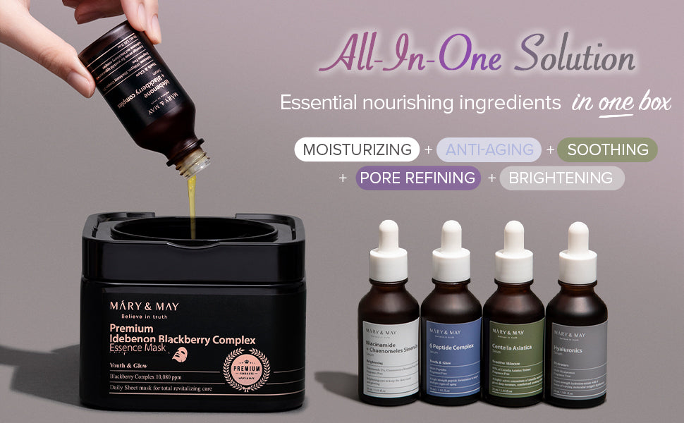 MARY & MAY Premium Idebenone Blackberry Complex Essence Mask