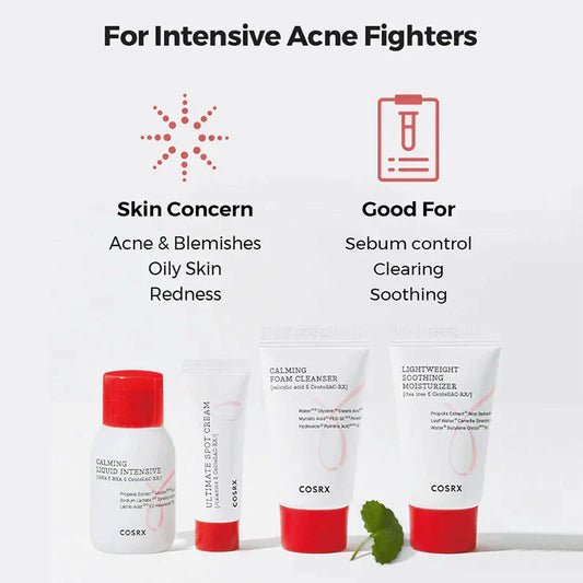 COSRX Collection Acne Hero Trial Kit Mild (Cleanser, Mild, Cream, Moisturizer)