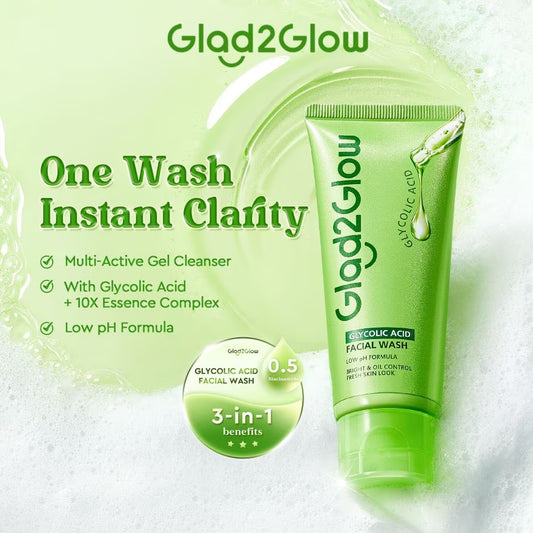 GLAD2GLOW Glycolic Acid Facial Wash