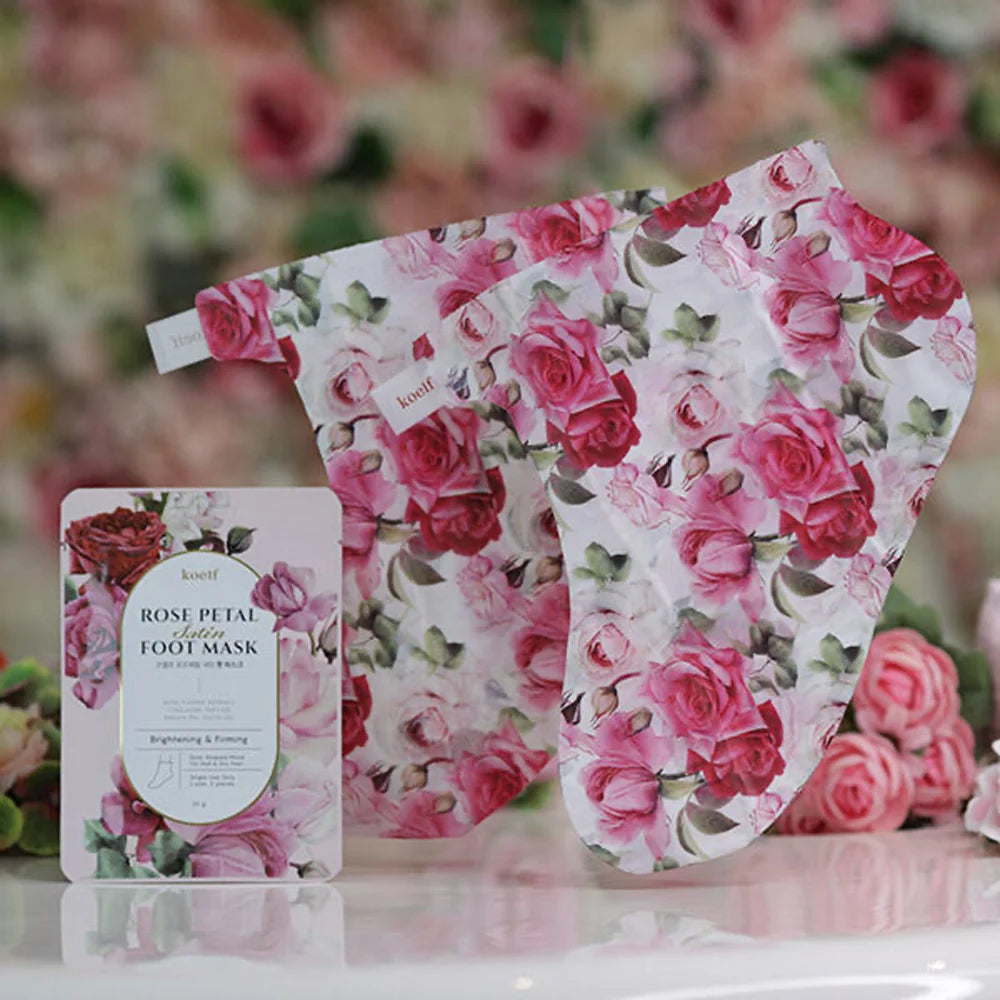 (2 FOR $10.00) KOELF Rose Petal Satin Foot Mask
