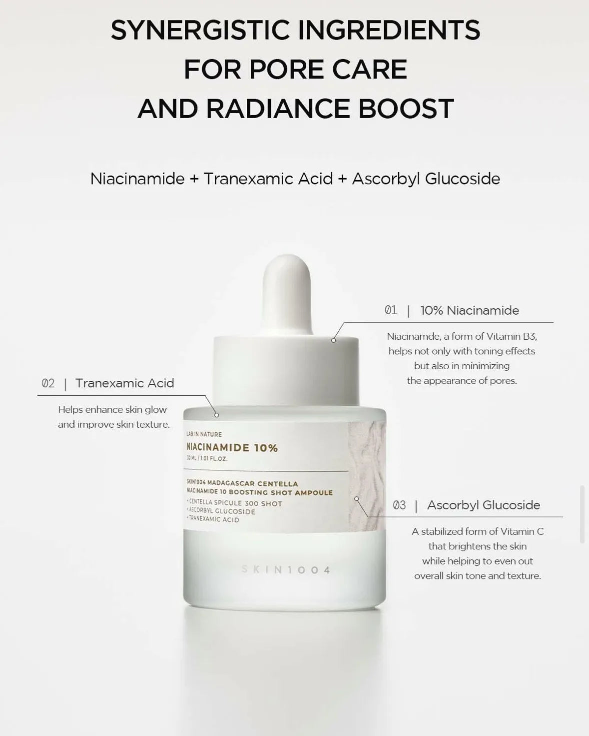 SKIN1004 Madagascar Centella Niacinamide 10 Boosting Shot Ampoule 30ml