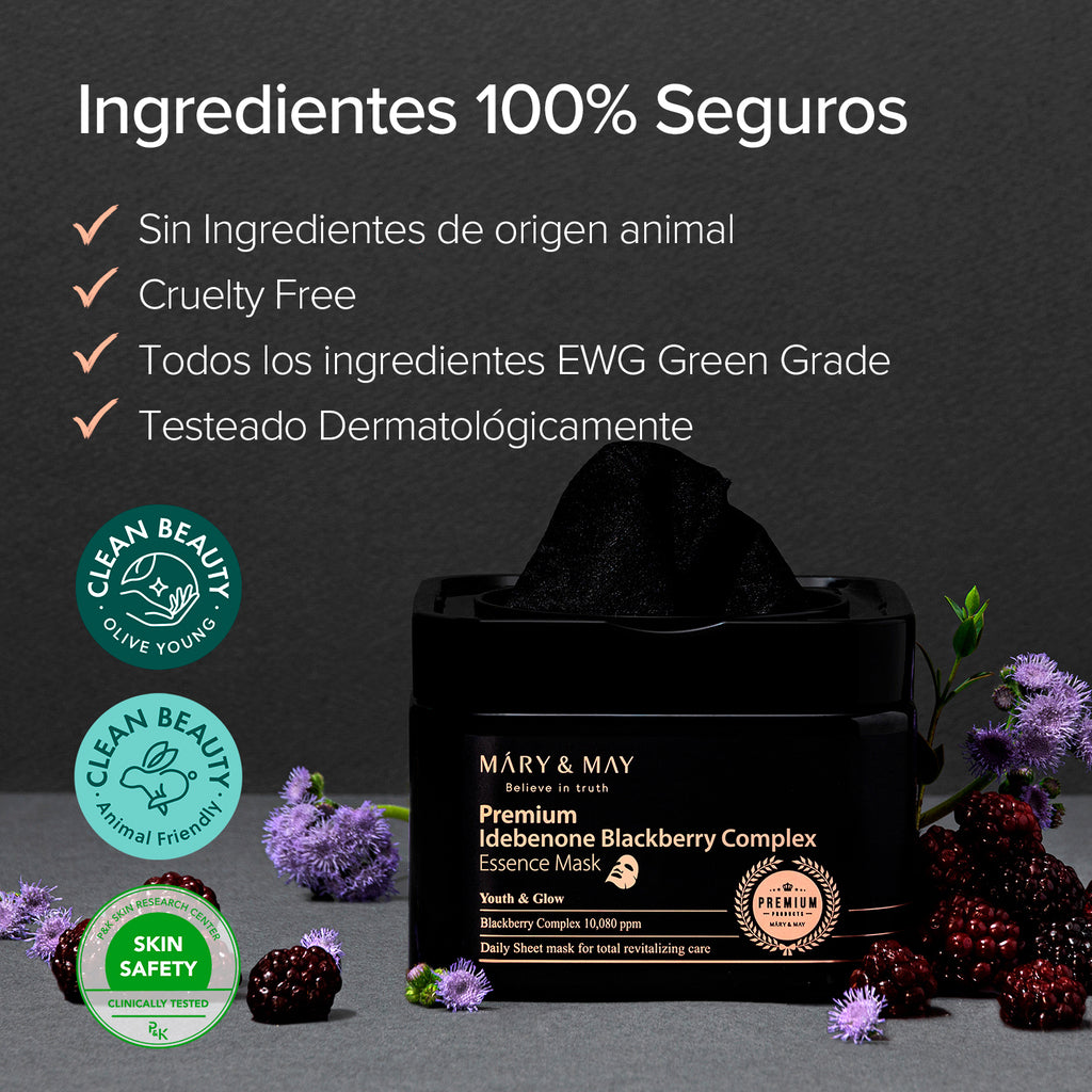 MARY & MAY Premium Idebenone Blackberry Complex Essence Mask