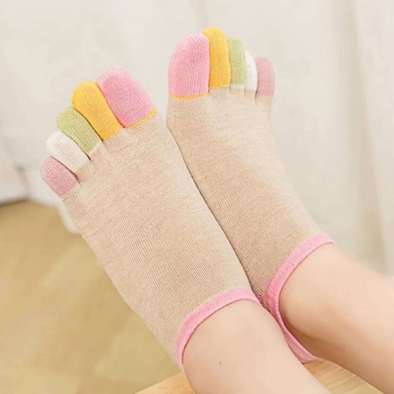 Plain T - Ladies Toe Coloured Socks
