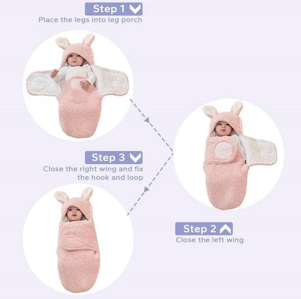Baby Swaddle Fleece Blanket - Rabbit