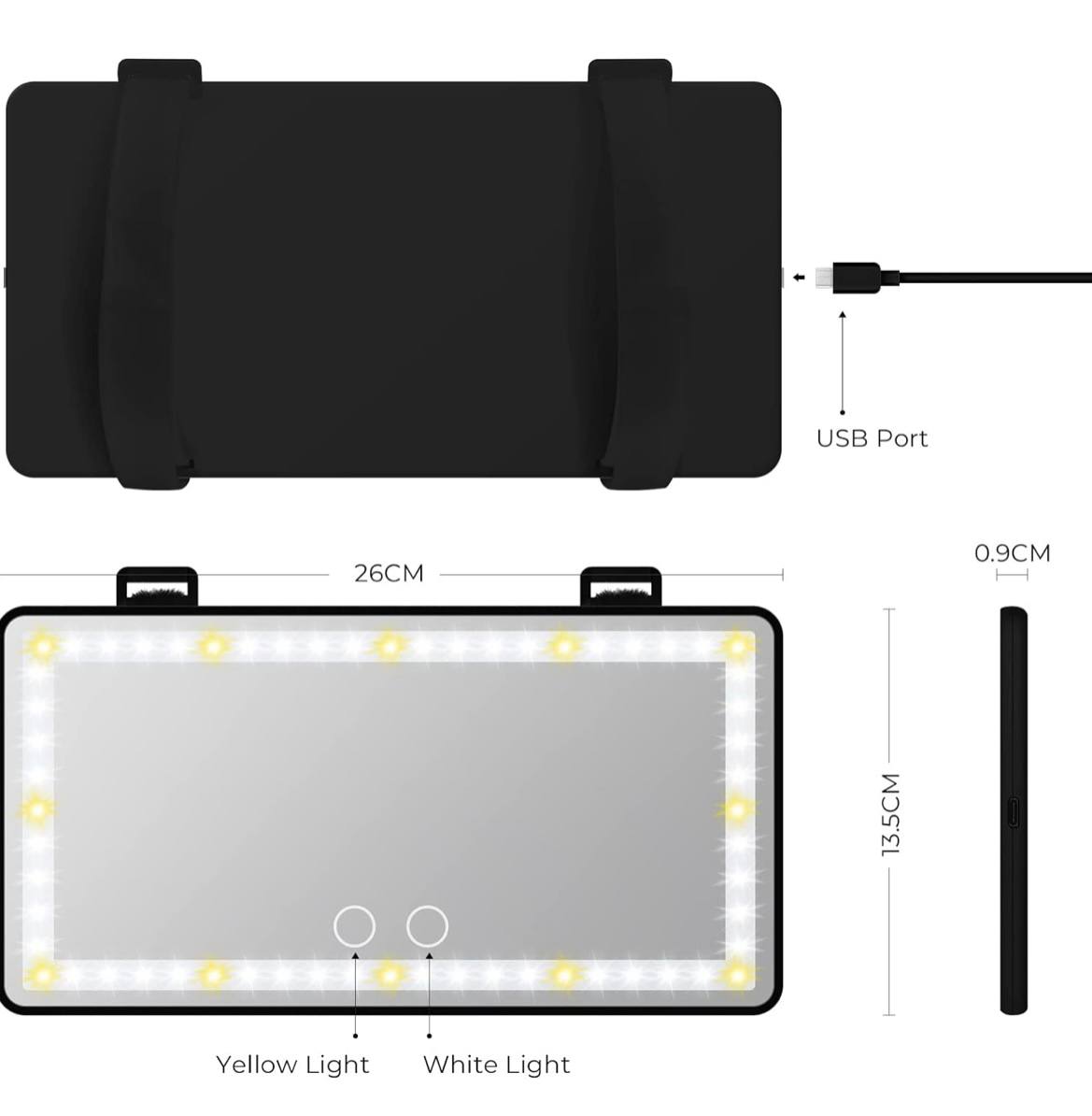 Car Sun Visor LED Vanity Mirror