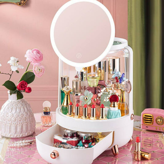 Skincare Cosmetics Vanity Storage egg-shell like with LED