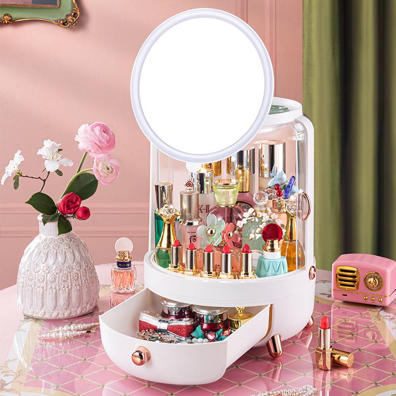 Skincare Cosmetics Vanity Storage egg-shell like with LED
