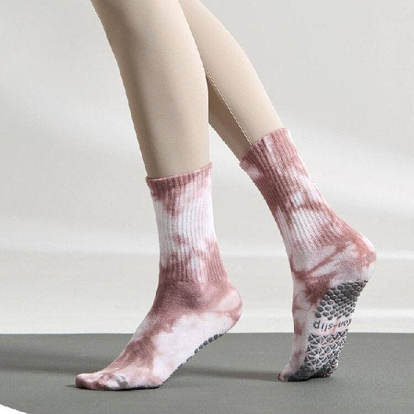 tie dye watercolor yoga sock