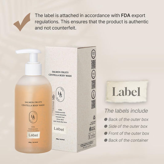 HEVEBLUE Salmon Fruity Centella Body Wash 300g