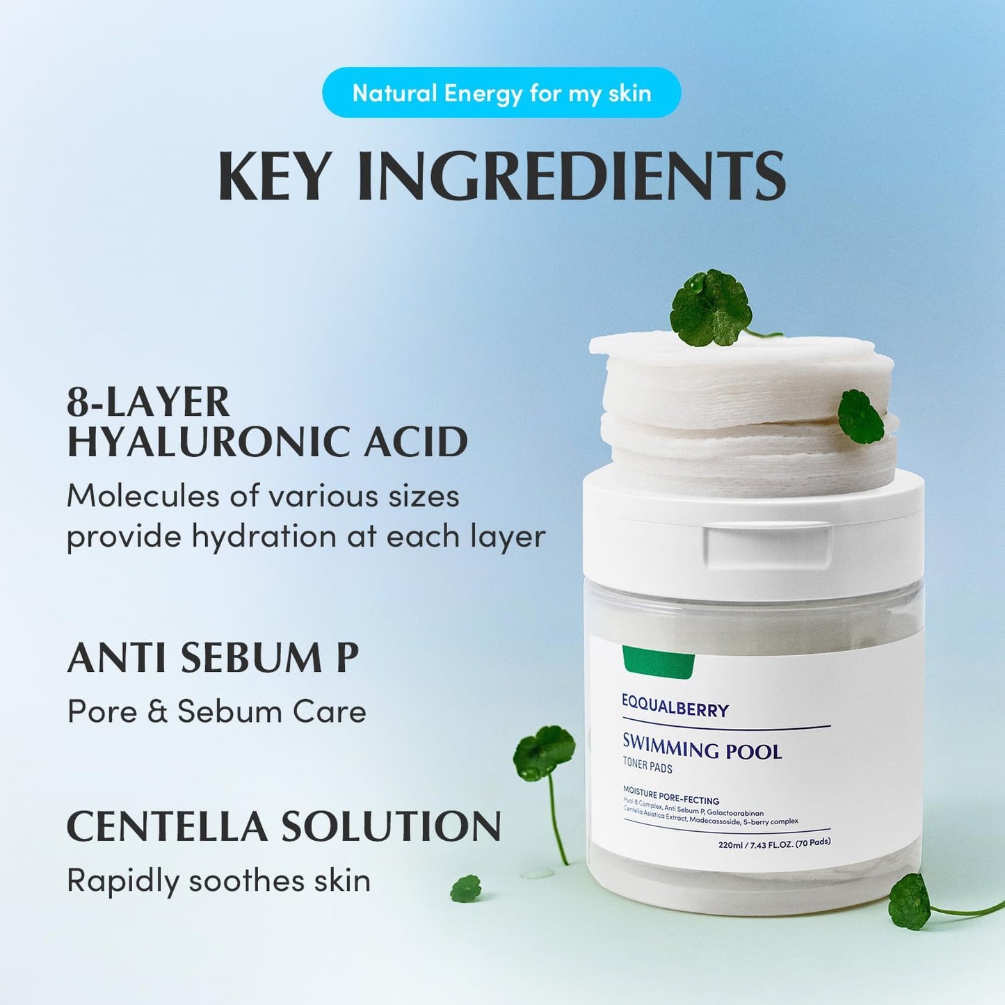 EQQUALBERRY Swimming Pool Toner Pads 220ml