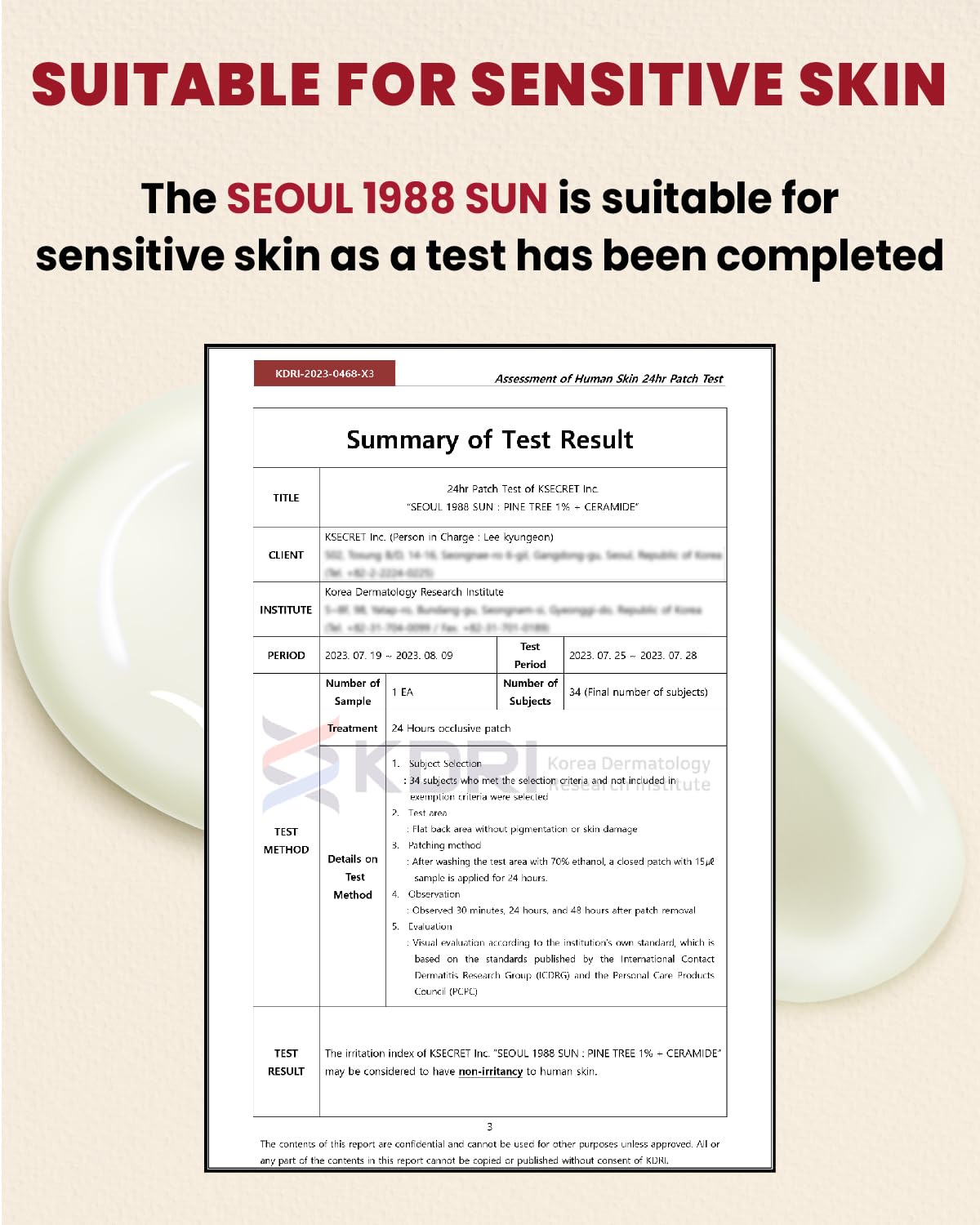 KSECRET Seoul 1988 Sun : Pine Tree + Ceramide 50ml