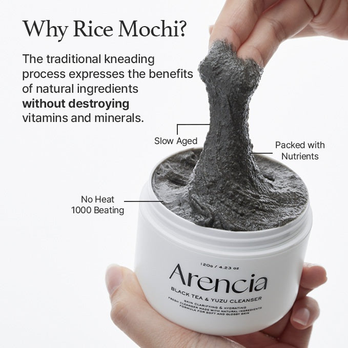 ARENCIA Black Tea & Yuzu Rice Mochi Cleanser 120g
