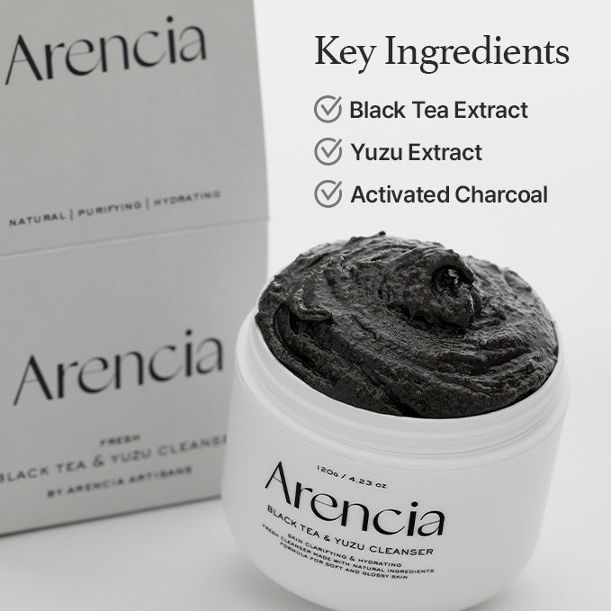 ARENCIA Black Tea & Yuzu Rice Mochi Cleanser 120g