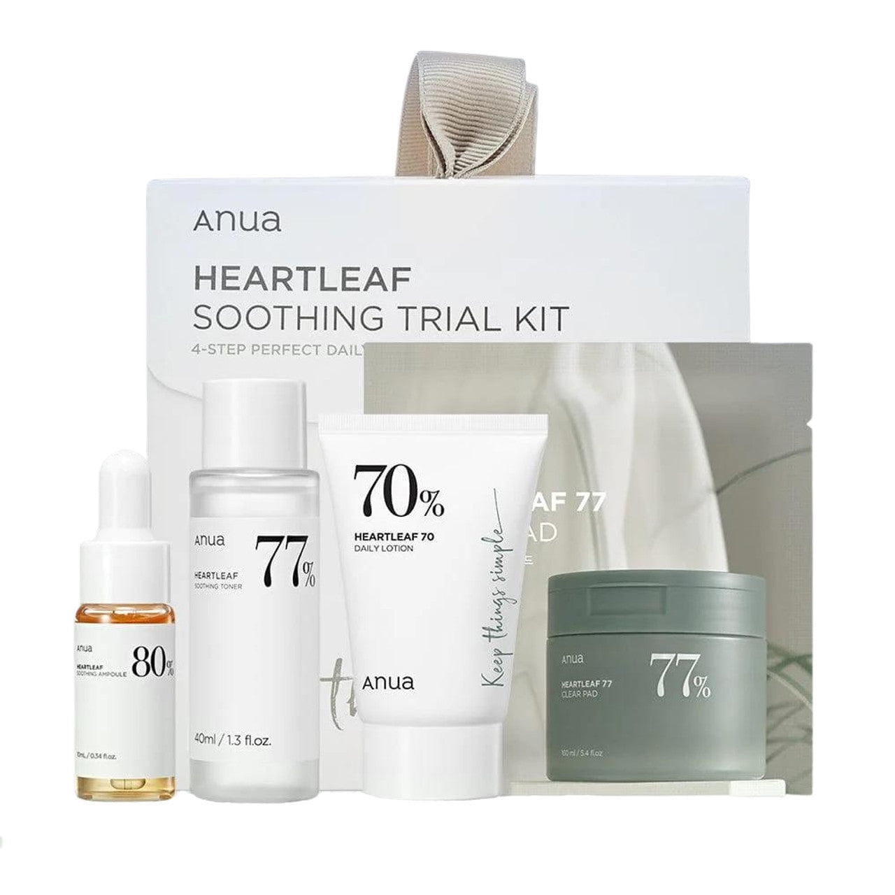 ANUA Heartleaf Soothing Trial Kit (Toner, Lotion, Ampoule & Cleansing Pad)