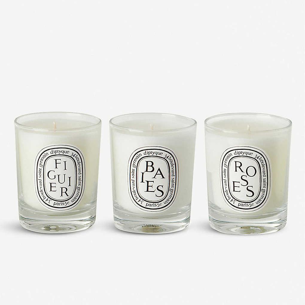 DIPTYQUE Votive Candle Trio : Baies, Figuier, Rose