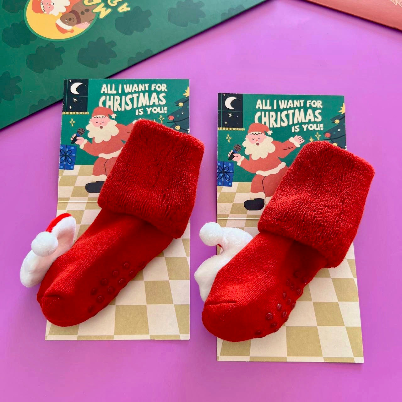 Red XMAS Babies Socks